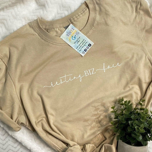 Resting BIZ Face Women's Tee - Sand