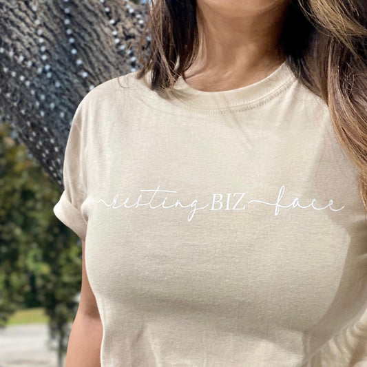 Resting BIZ Face Women's Tee - Sand